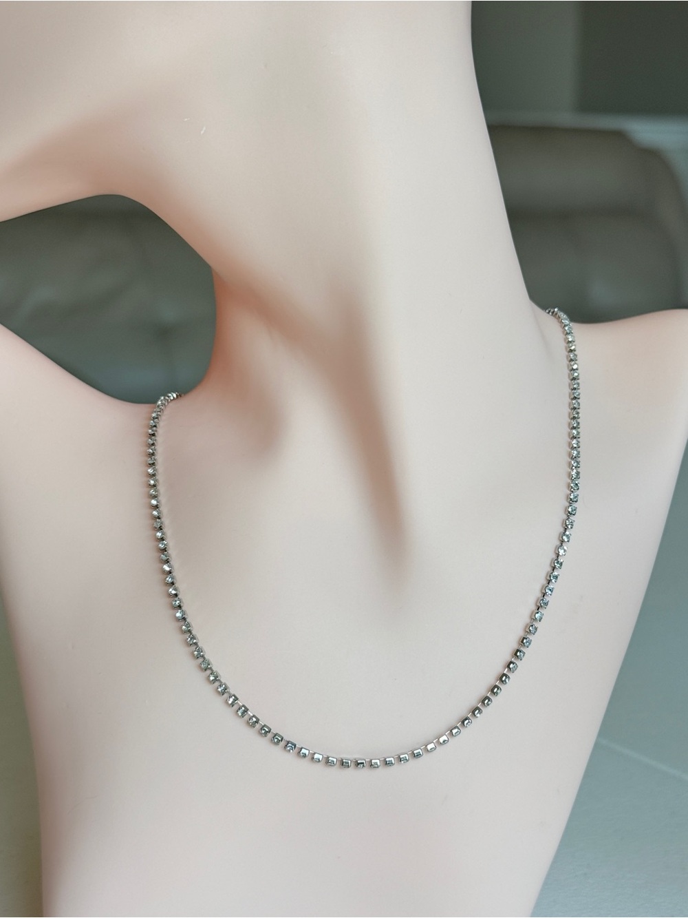 Classic Silver Crystals Necklace